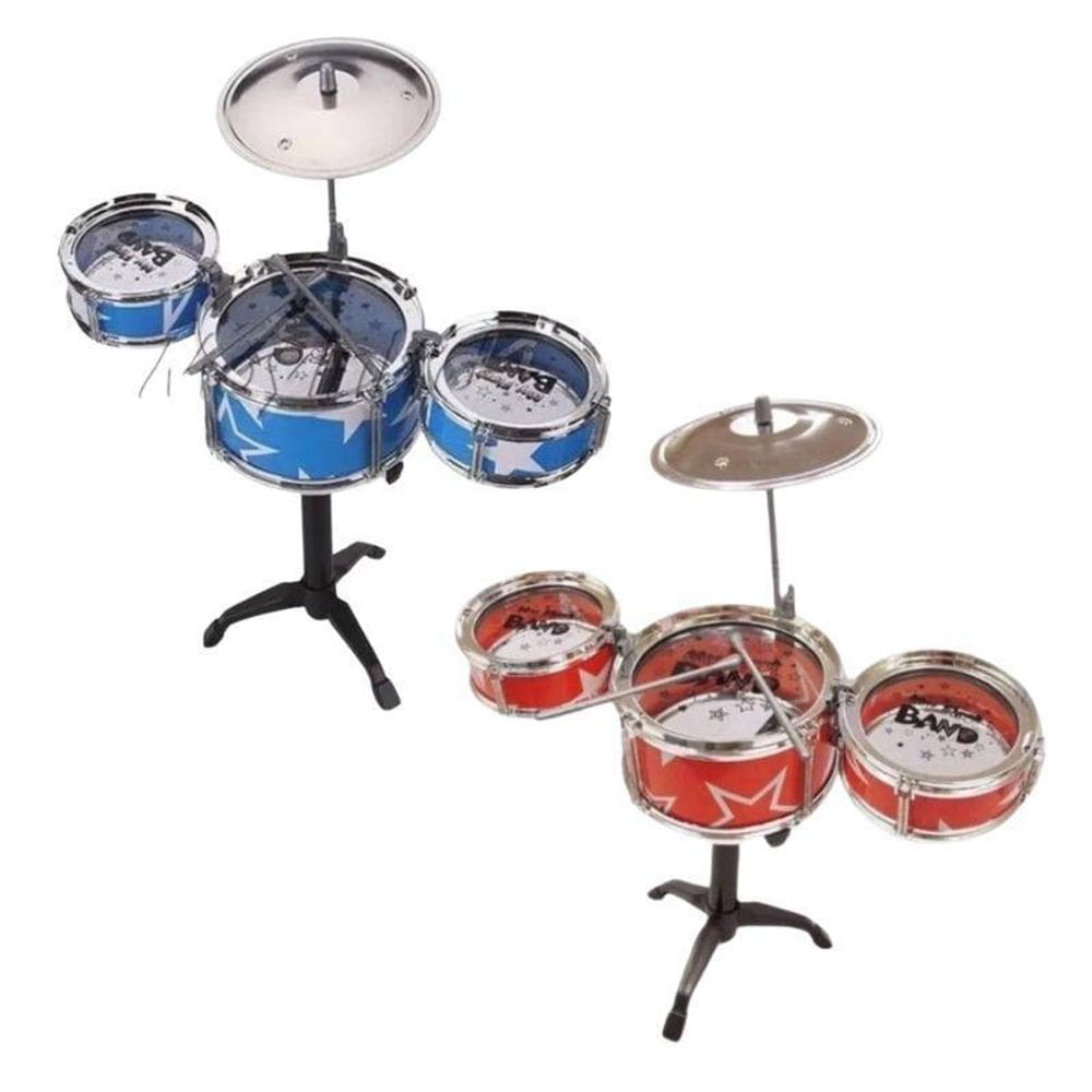 Bateria Média Musical Brinquedo Infantil Com 02 Baquetas