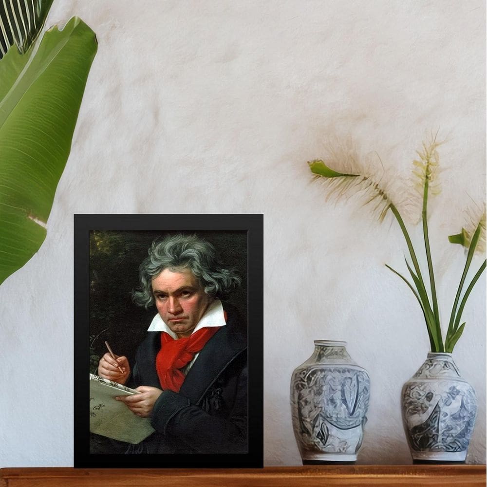 Quadro Decorativo Arte Clássica - Beethoven 45X34Cm