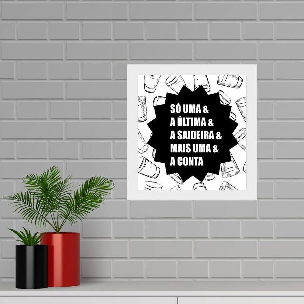 Quadro Quadrado Buteco Saideira - 33X33Cm