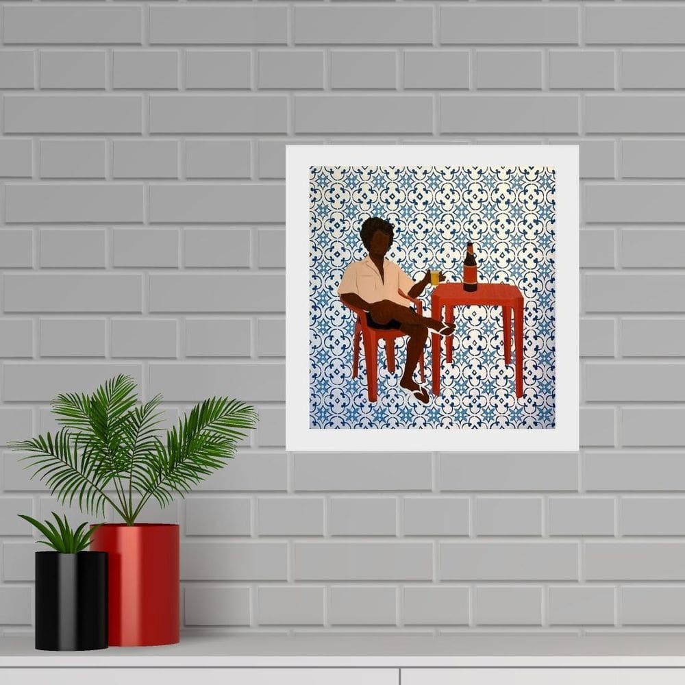 Quadro Quadrado Homem Boteco - 33X33Cm