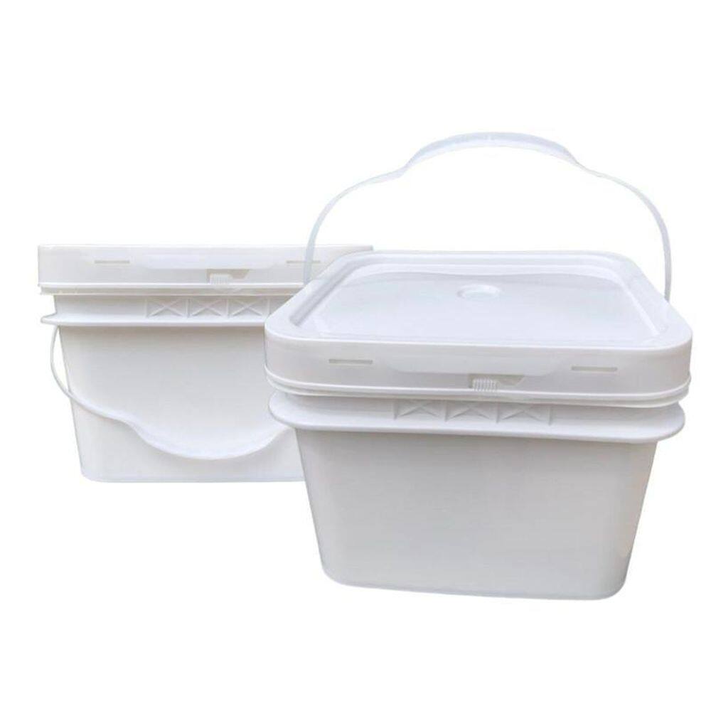 Balde Retangular 10L c/ Tampa Lacre - BPA Free - 02 Peças