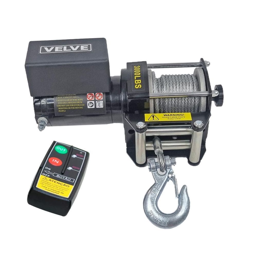Guincho Elétrico 12V 3000Lbs 1360Kg Velve Gv3000A + Controle