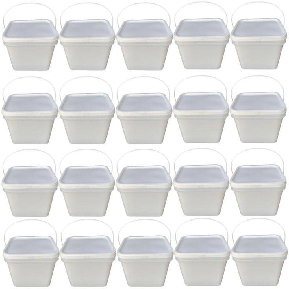 Balde Retang 3.6L Tampa Lacre P Coleta De Água-20Pç