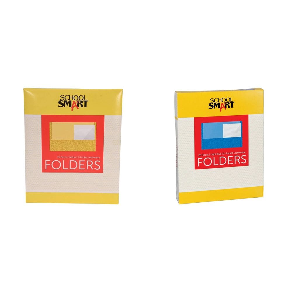 Pasta Casafoyer de 2 bolsos amarela e azul claro extra grande x50