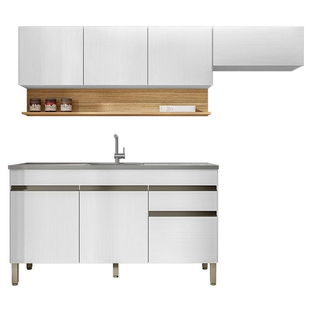 Cozinha Modulada 3 Pecas Com Balcao Pia Line Supremo Cp Freijo Ktp Supremo Cp Freijo