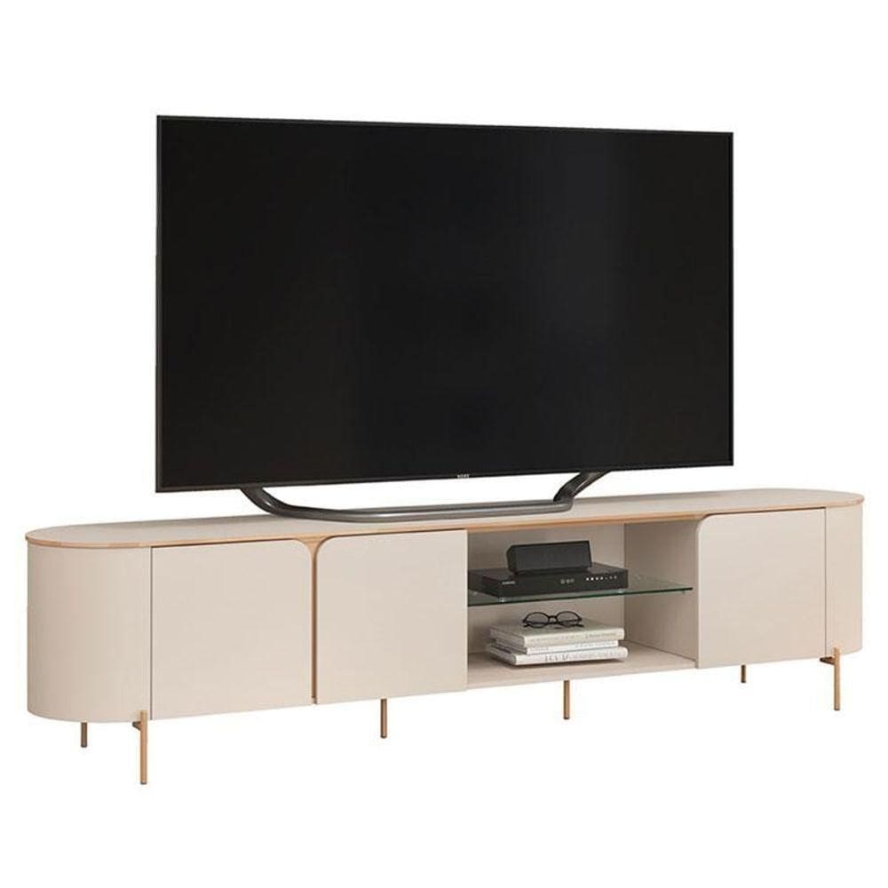 Rack Bancada Para Sala Ariana Off White – Dj Móveis