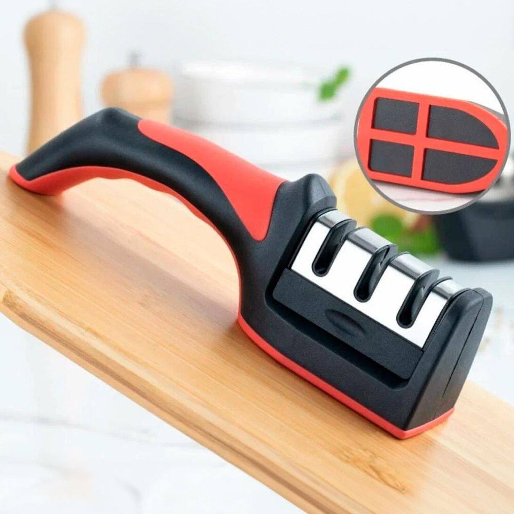 Afiador Amolador Faca  3 Em 1 Afia Fácil