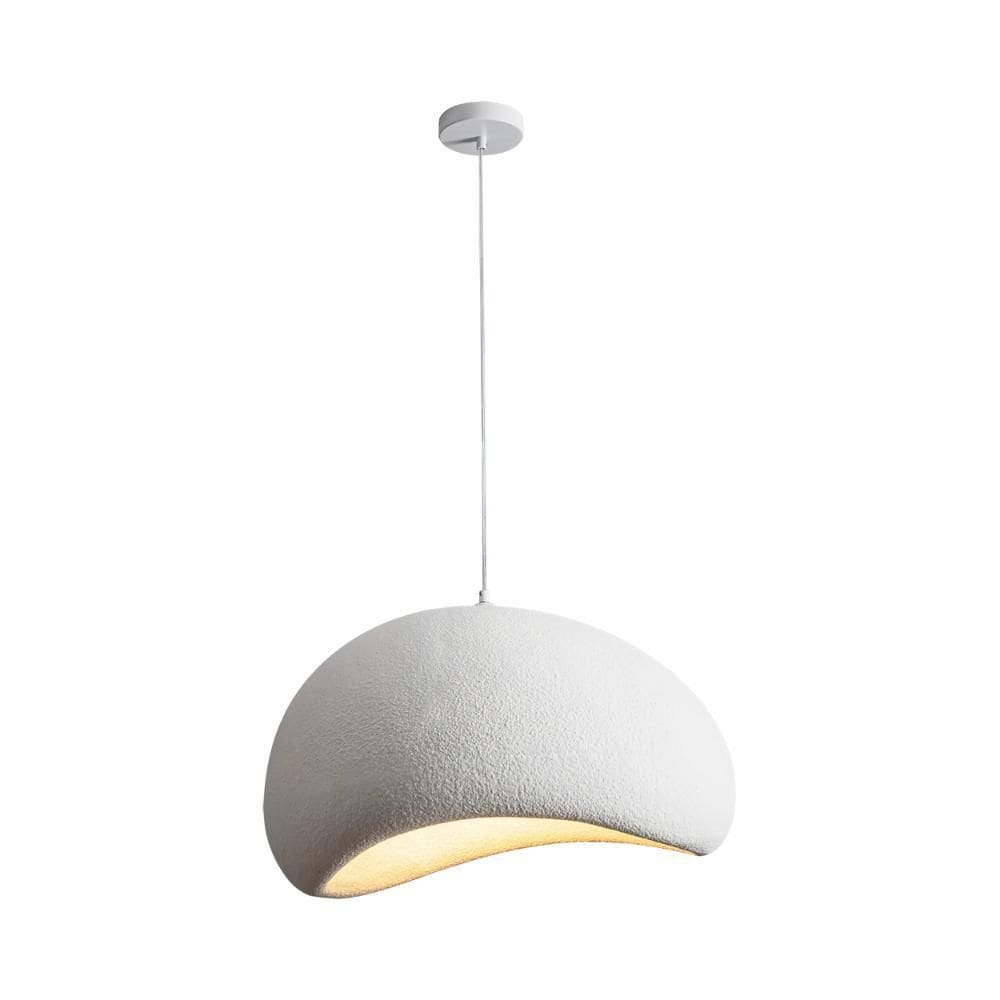 Luminária Pendente Cúpula Estilo Japonês Cor Branca Com 40Cm