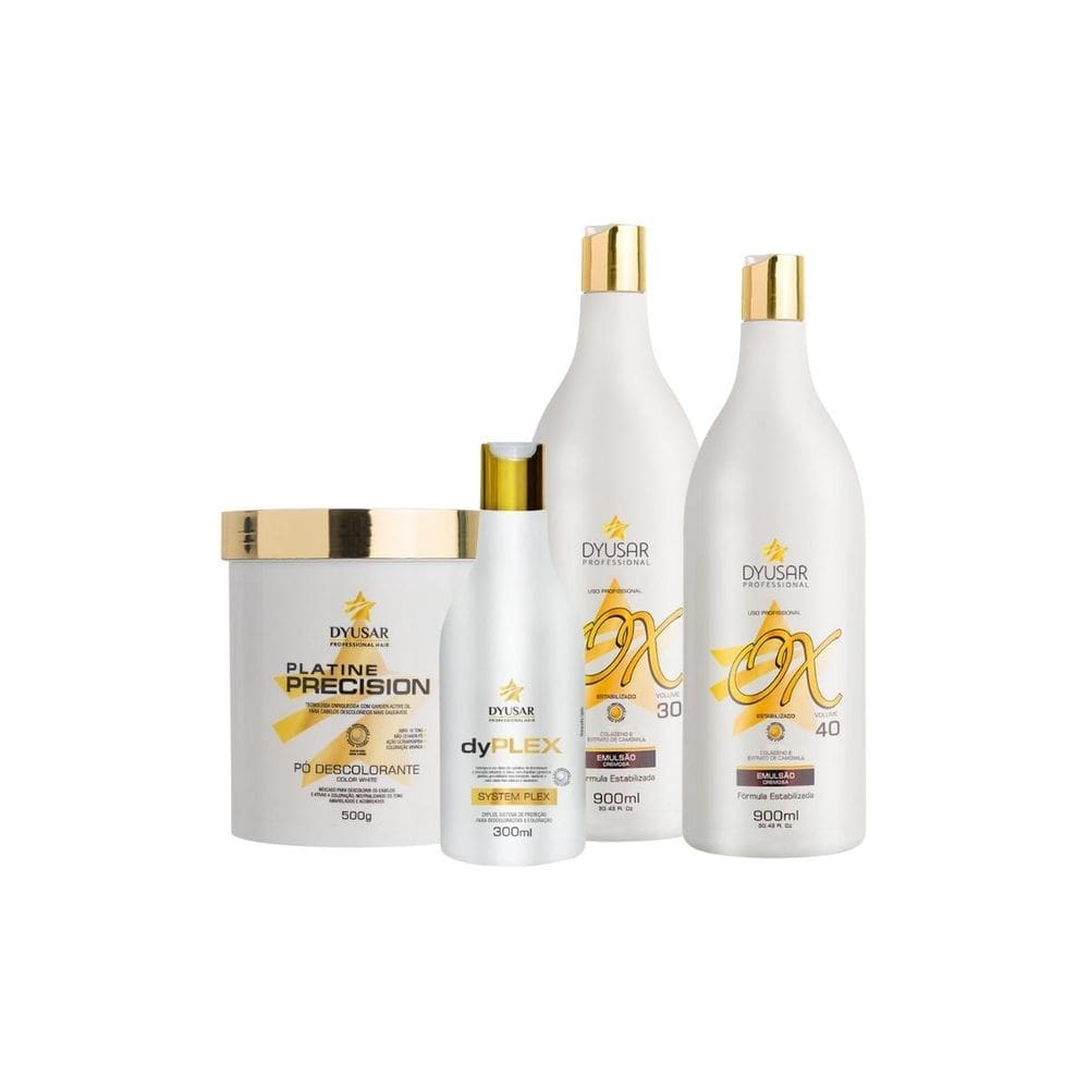 Kit Coloração  Pó Descolorante Com 2 Ox E Plex