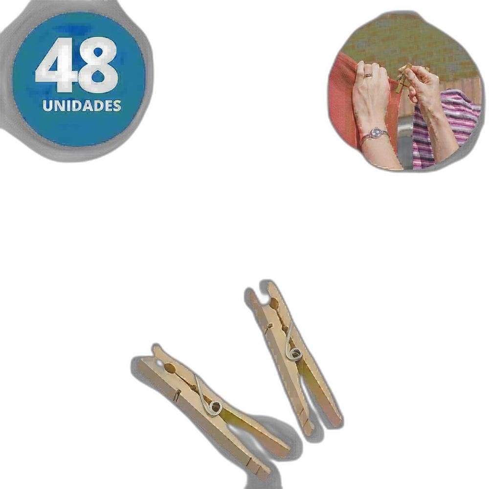 Prendedor De Roupas Em Madeira 48 Un Utilimix