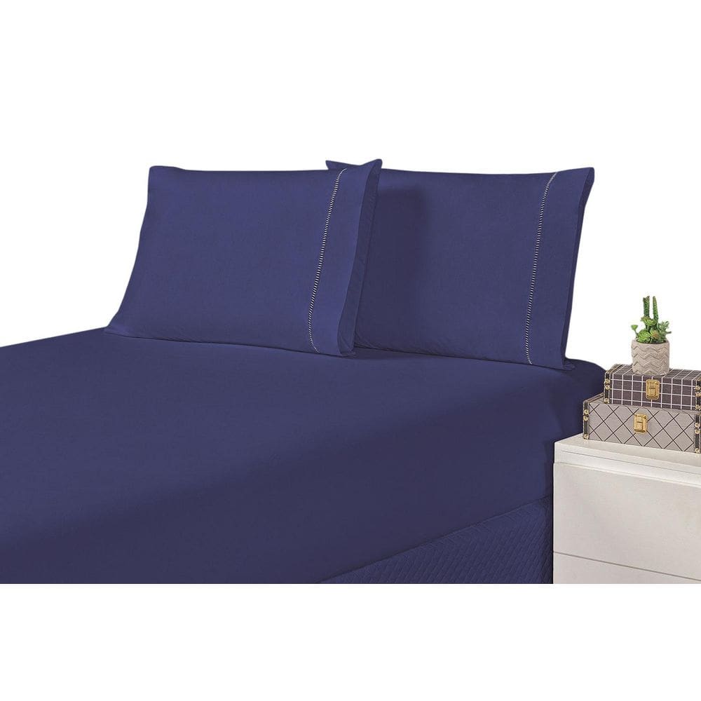 Jogo De Cama Laura King Azul Royal