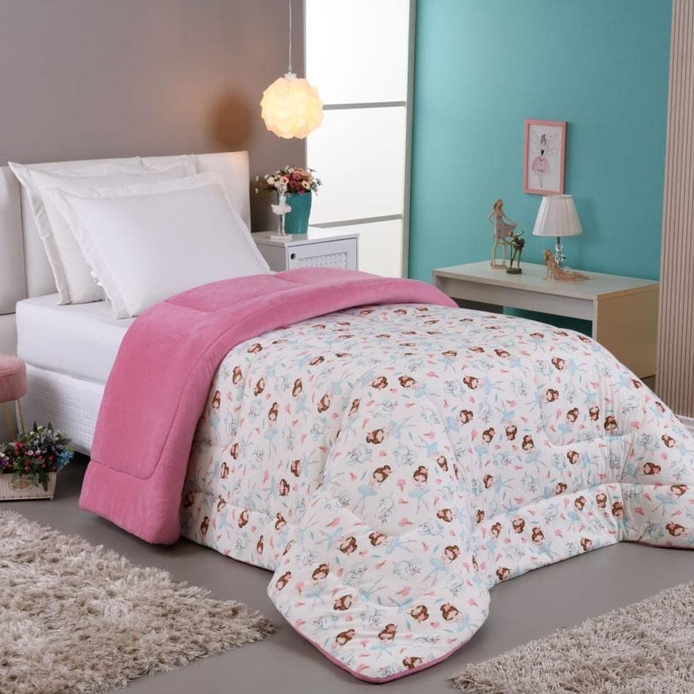 Edredom Diverkids Solteiro Infantil Malha Estampada 1 Peça