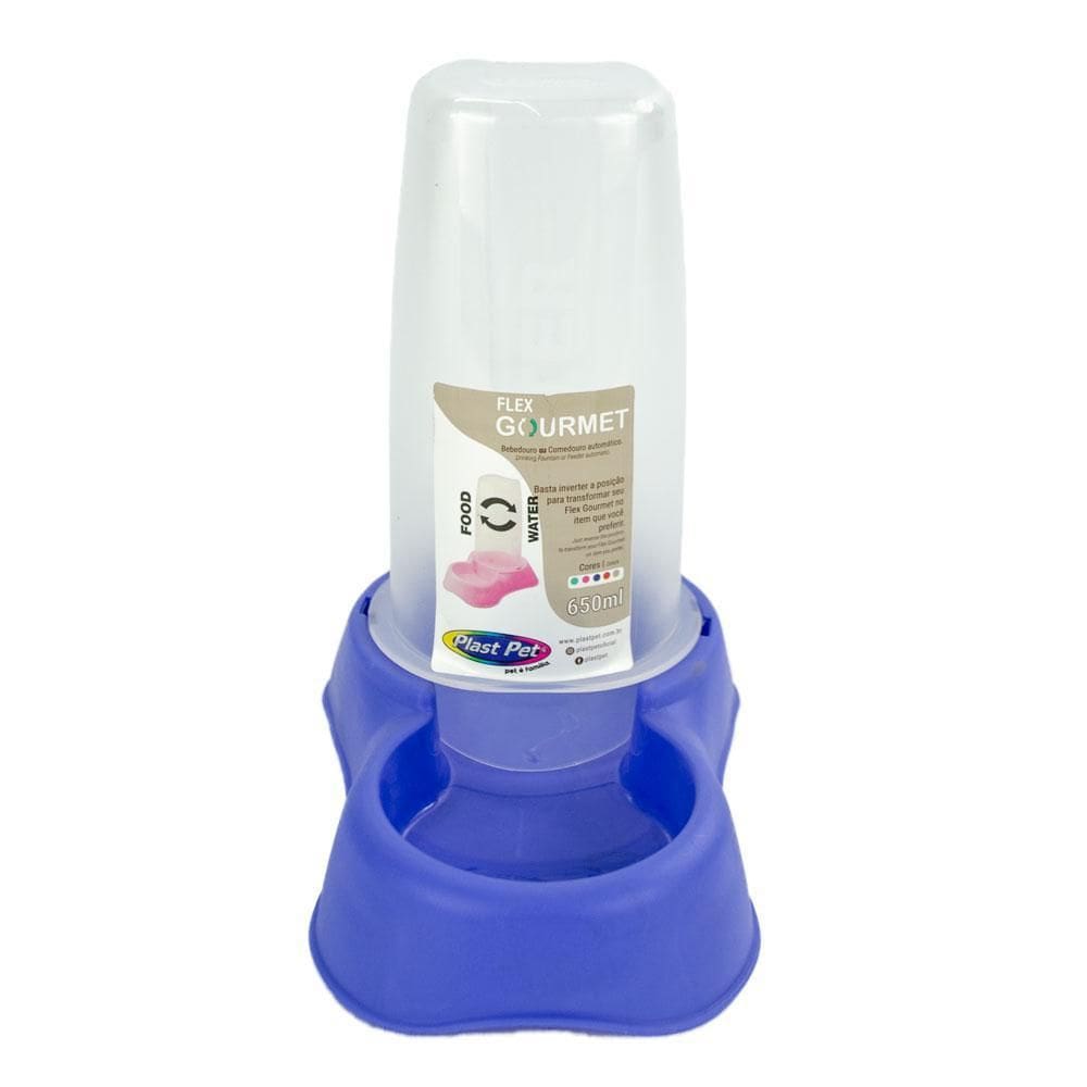 Comedouro Flex Goumert 650Ml Plast Pet Roxo
