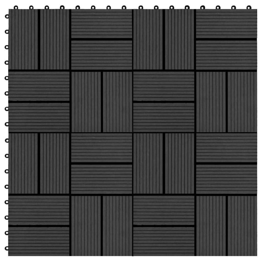 Telhas de deck WPC vidaXL duráveis resistentes à água 30x30cm
