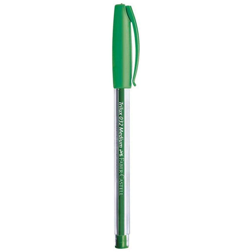 Caneta Esferográfica Trilux 032 Média Verde Faber Castell