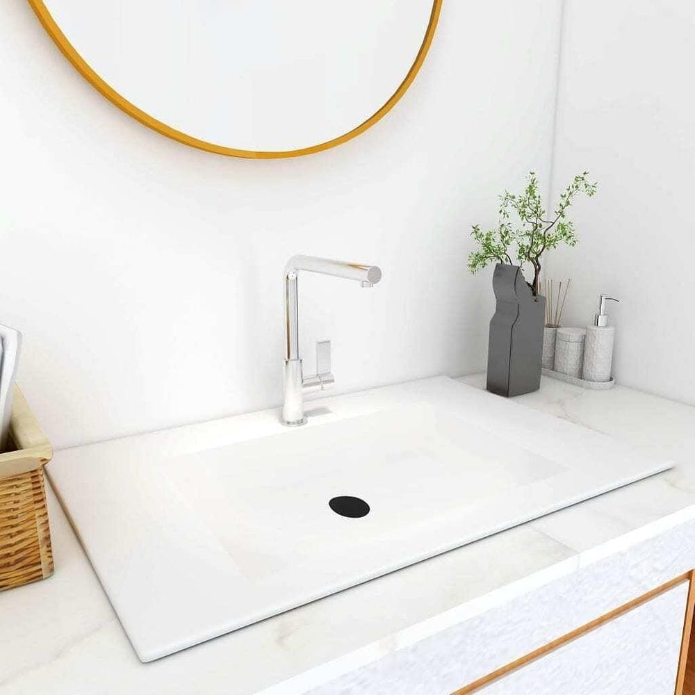 Lavatório embutido vidaXL Drop-in Mounting White SMC
