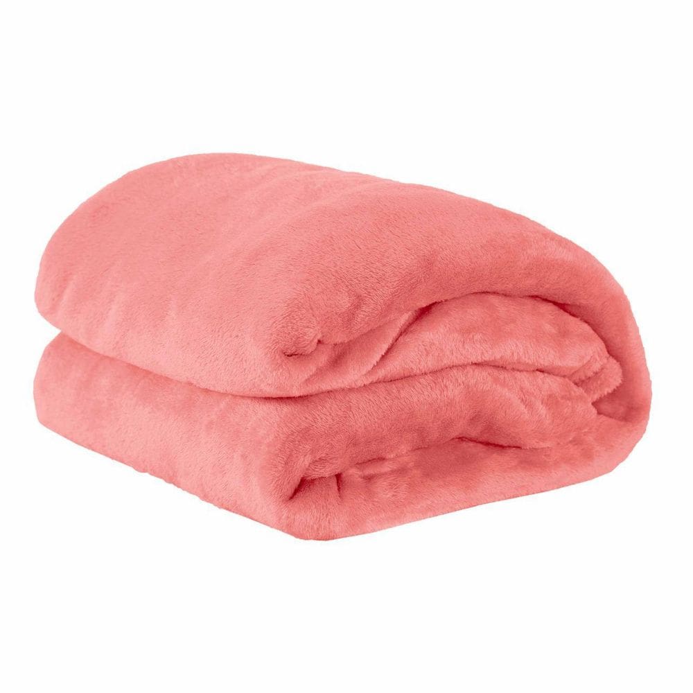 Manta Soft Cobertor Casal Microfibra Coral Bege