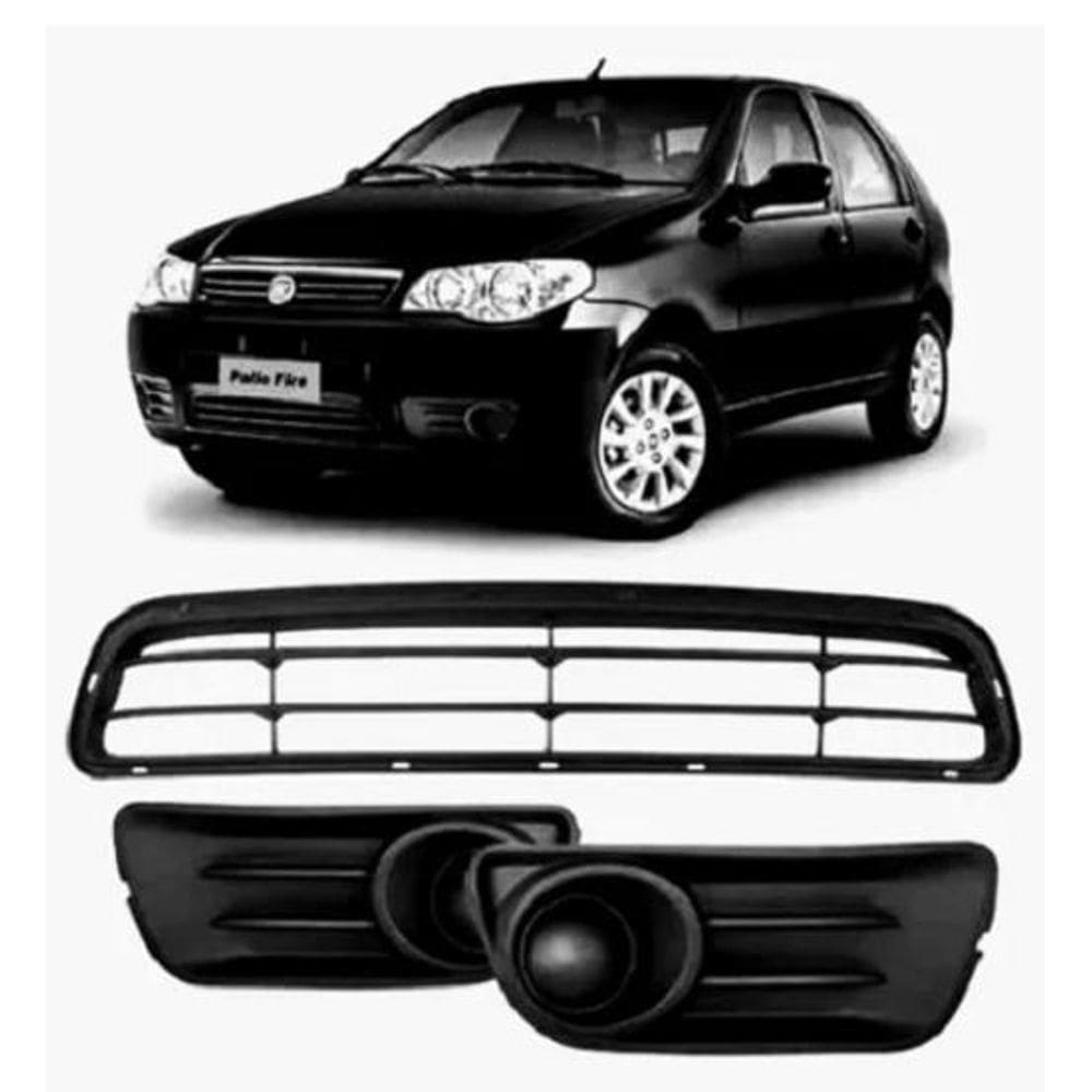 Grade Central Moldura Milha Palio Kit Pto