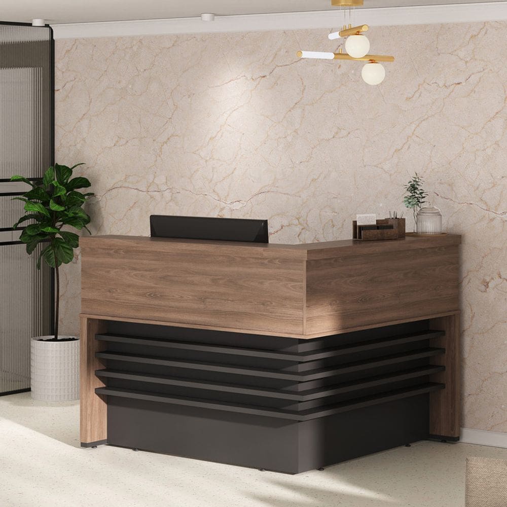 Balcão Tamburato Atendimento Ii Charuto/Preto 6113