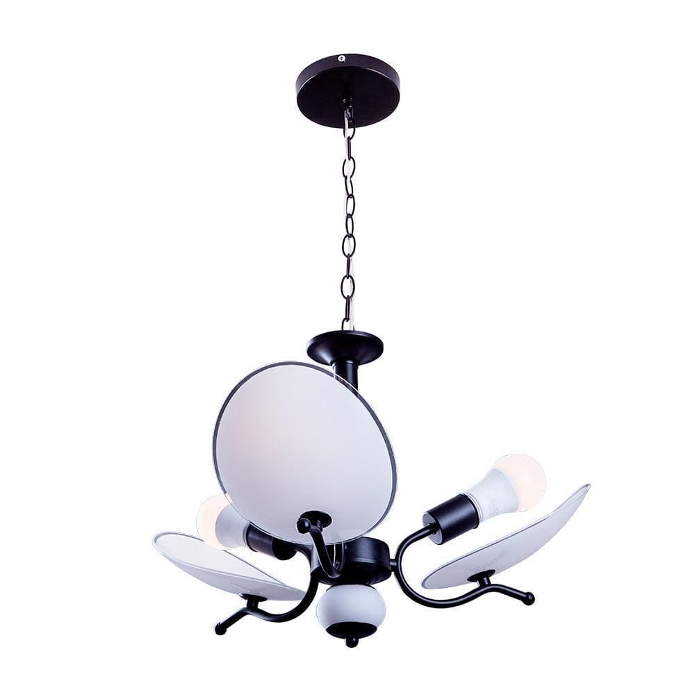 Luminária Teto Lustre Sala Jantar Vidro Ricko 3 Lâmpadas E27