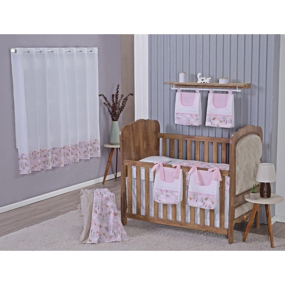 Enxoval Bebe Kit Berço Americano Cortina Algodão Menino