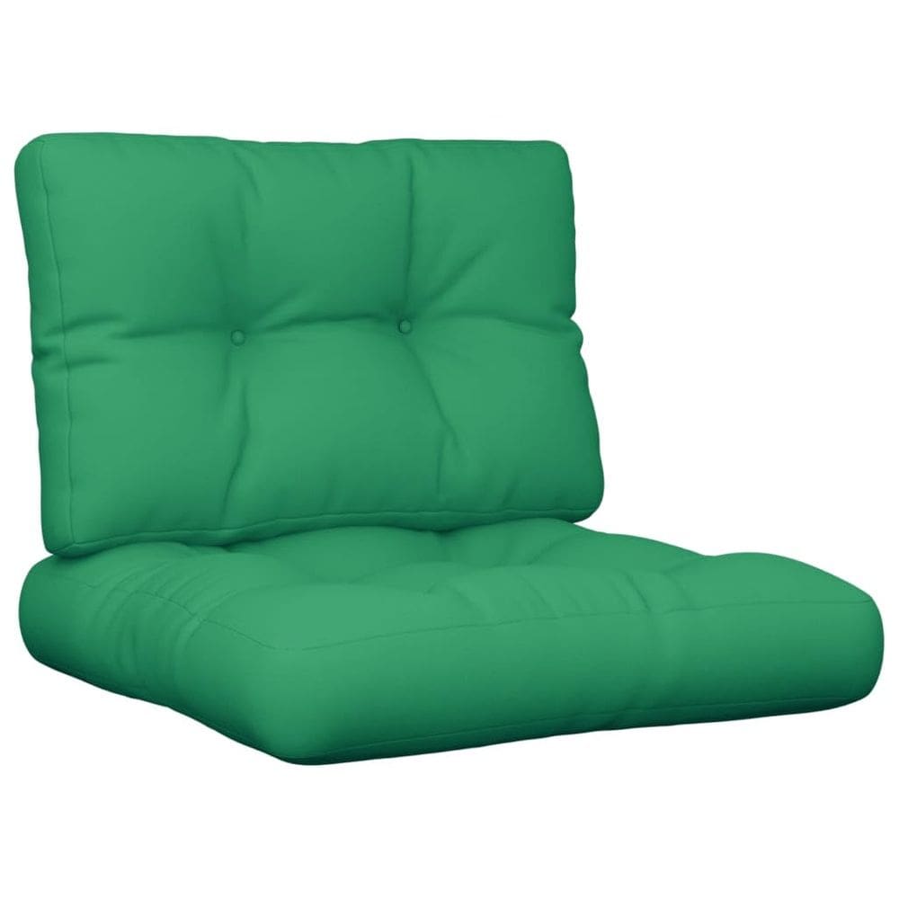 Conjunto de 2 peças de almofadas de palete em tecido verde vidaXL para exterior