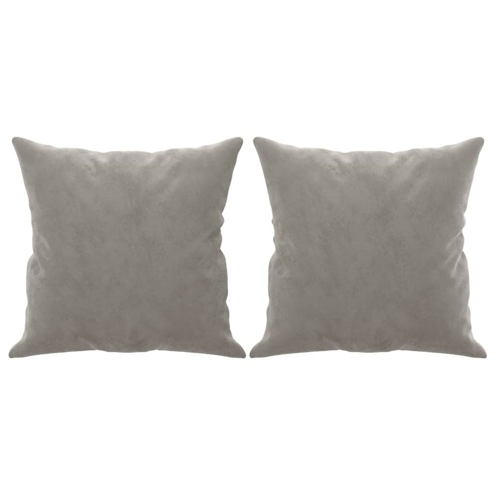 Almofadas vidaXL Light Grey Velvet 40x40cm 2 peças