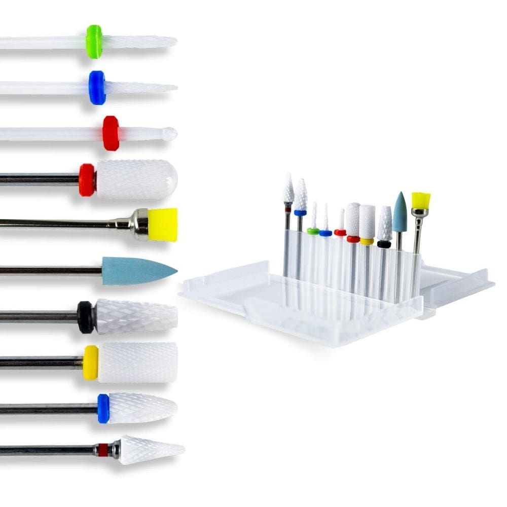 Kit 10 Brocas Cerâmica Polidora Escovinha + Caixa Suporte