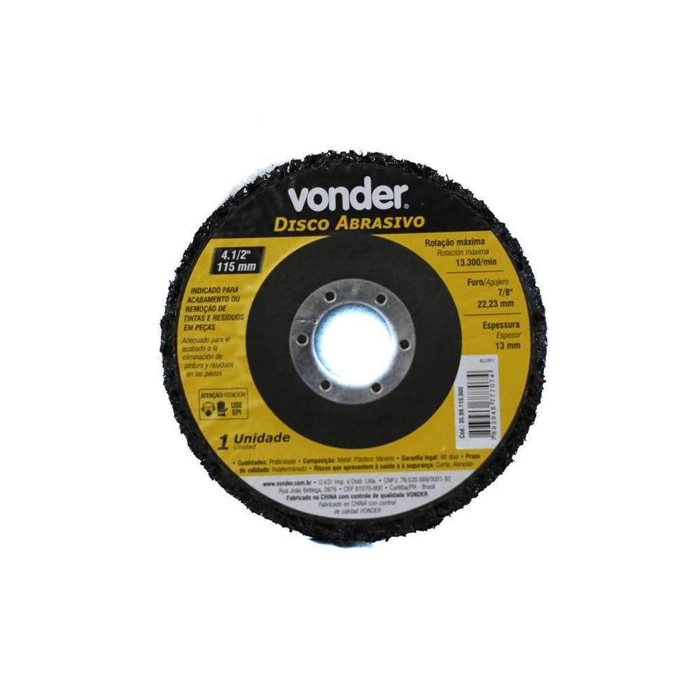 Disco Abrasivo 4.1/2 115Mm Vonder