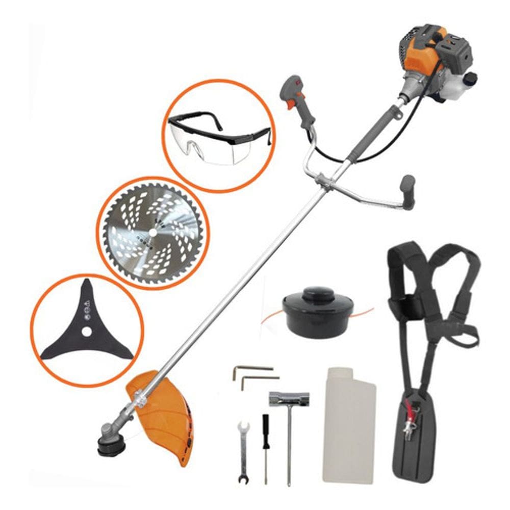 Maquina De Roçar Mato & Podador De Grama Tekna Rl520 P 52cc Roçadeira Completa com Lamina Videa p/ Galhos + Óculos EPI