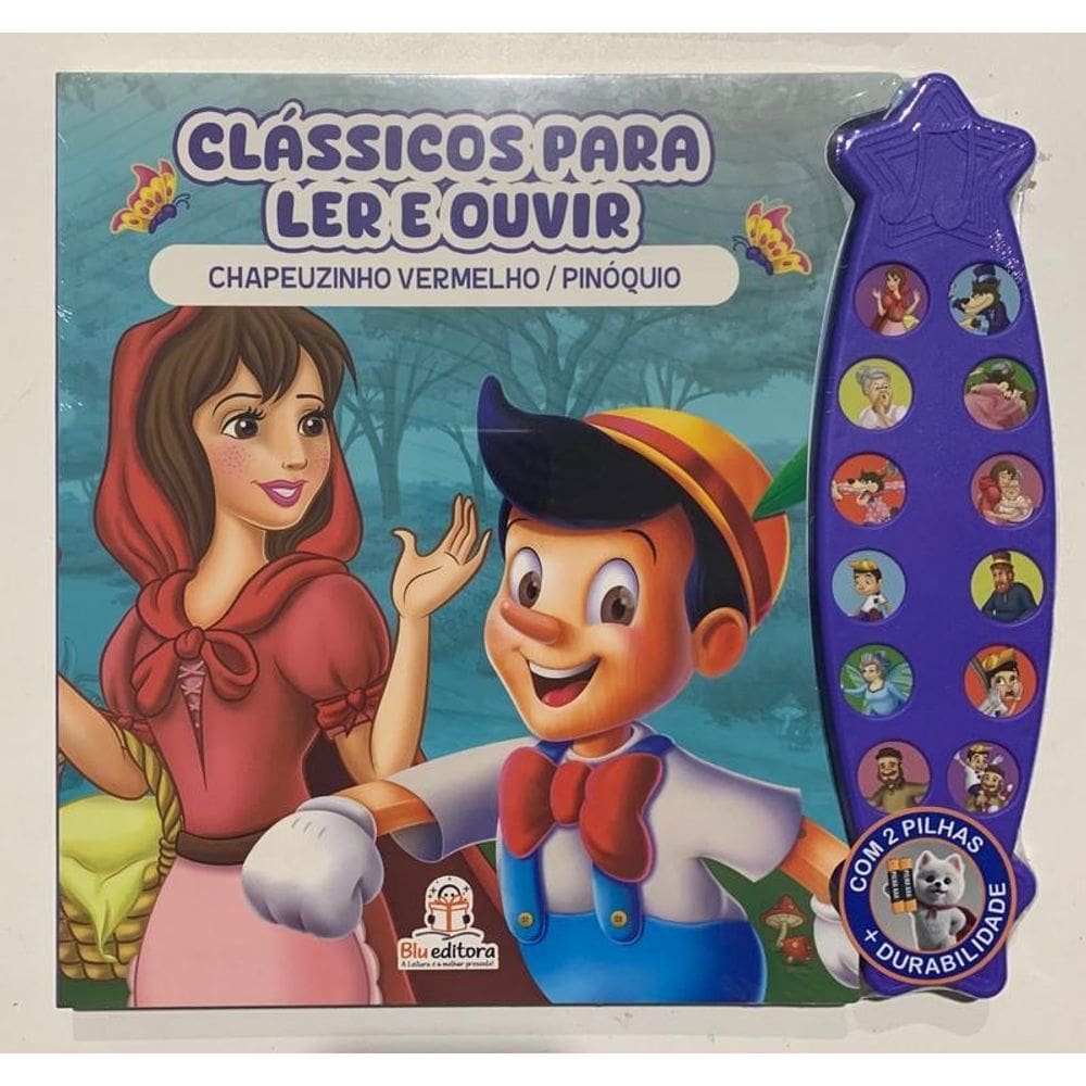 Livro Clássicos Para Ler E Ouvir - Chapeuzinho E Pinóquio