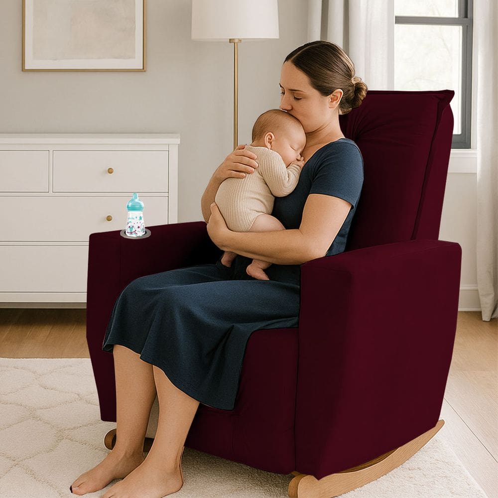 Poltrona de Amamentação Balanço Agatha Puff Bordo