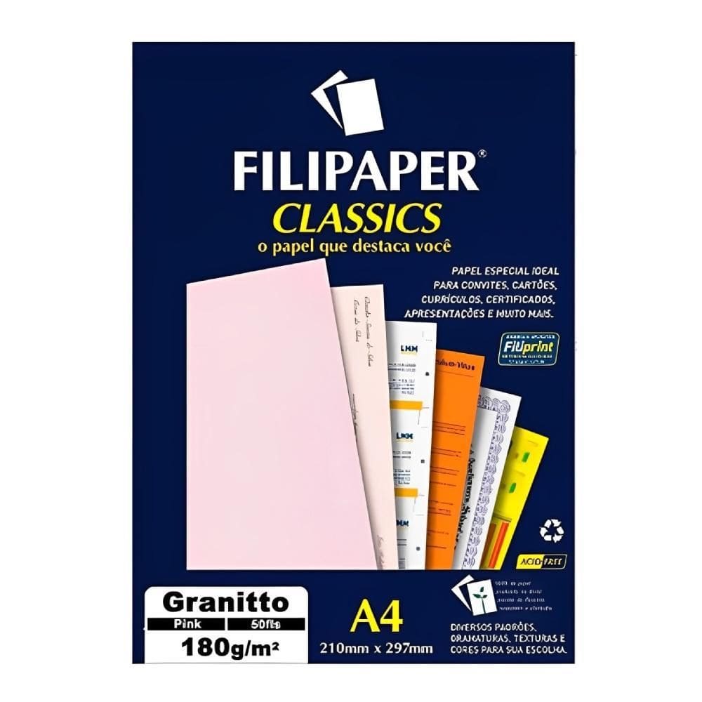 Papel A4 Granitto 90G 100 Folhas Pink