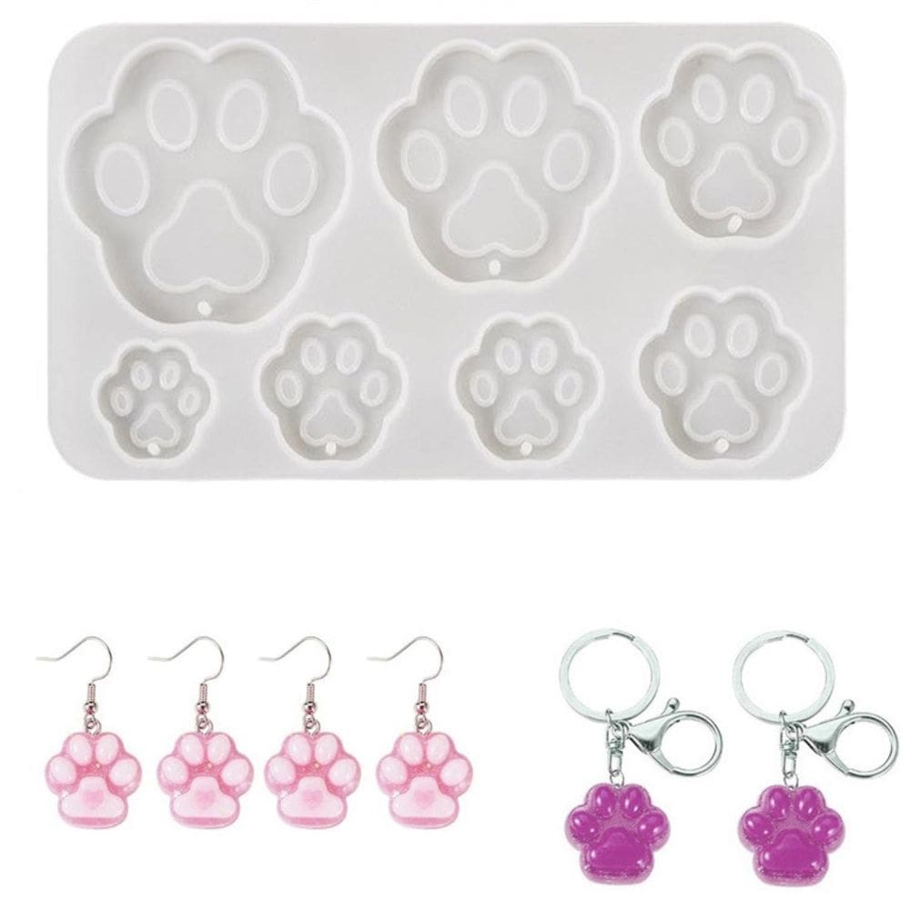 Molde Silicone Brincos Joias Resina Patinhas Pata Cachorro