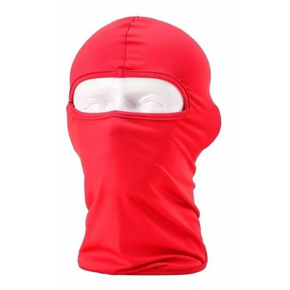 Touca Ninja Mascara Gorro Vermelho Poliéster Capacete