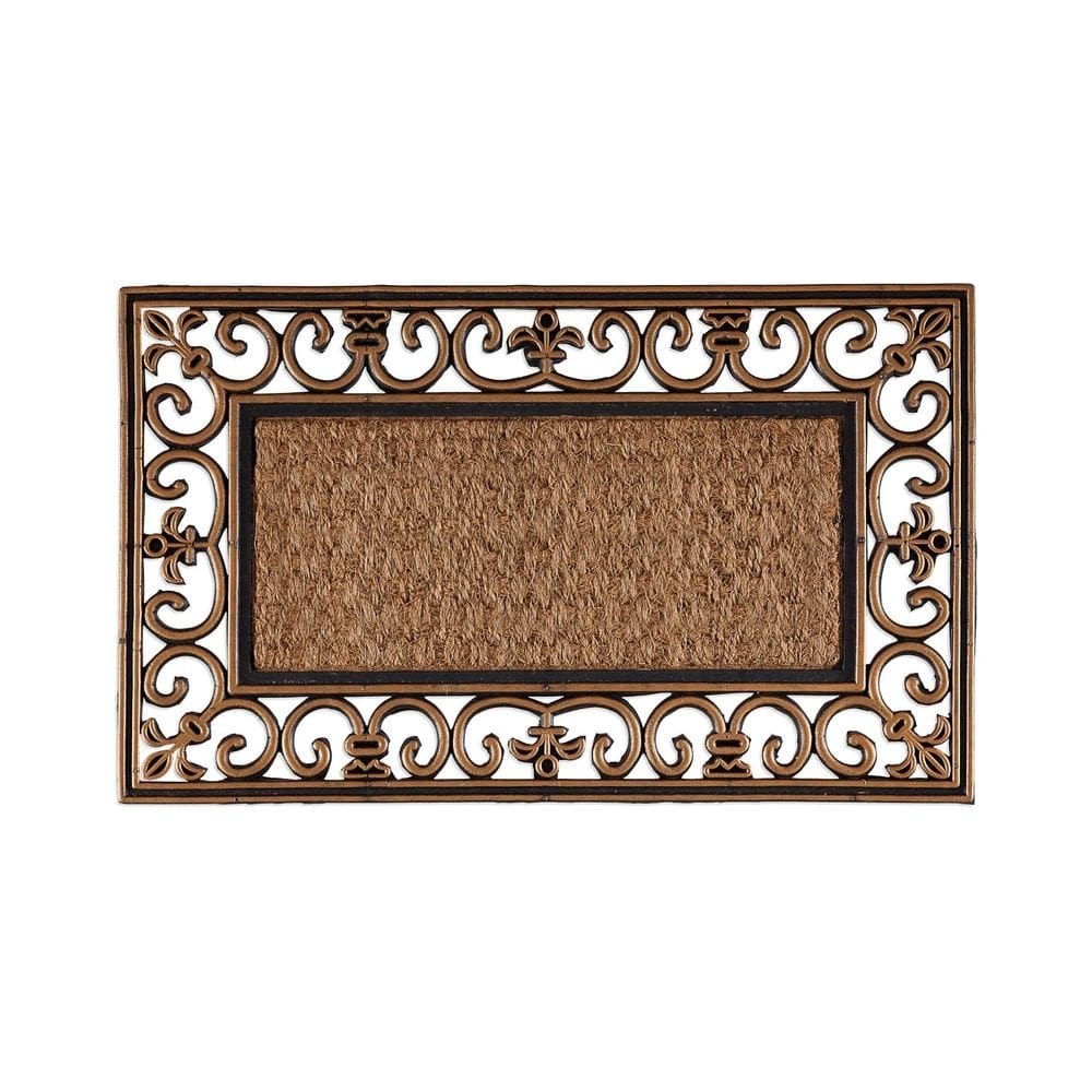 Capacho Antiderrapante Fibra de Coco Dourado 45x75cm - Kacyumara