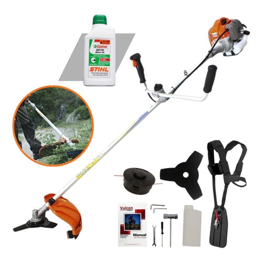 Roçadeira Vulcan Vr430p Profissional Á Gasolina 43cc 1,7hp + Óleo Stihl 2 Tempos
