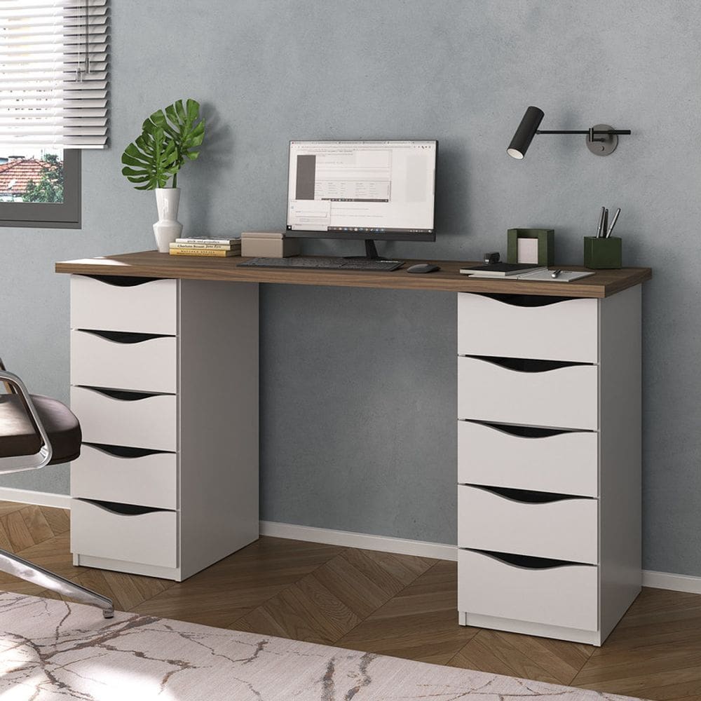 Escrivaninha Due- Nogal/Branco 6023