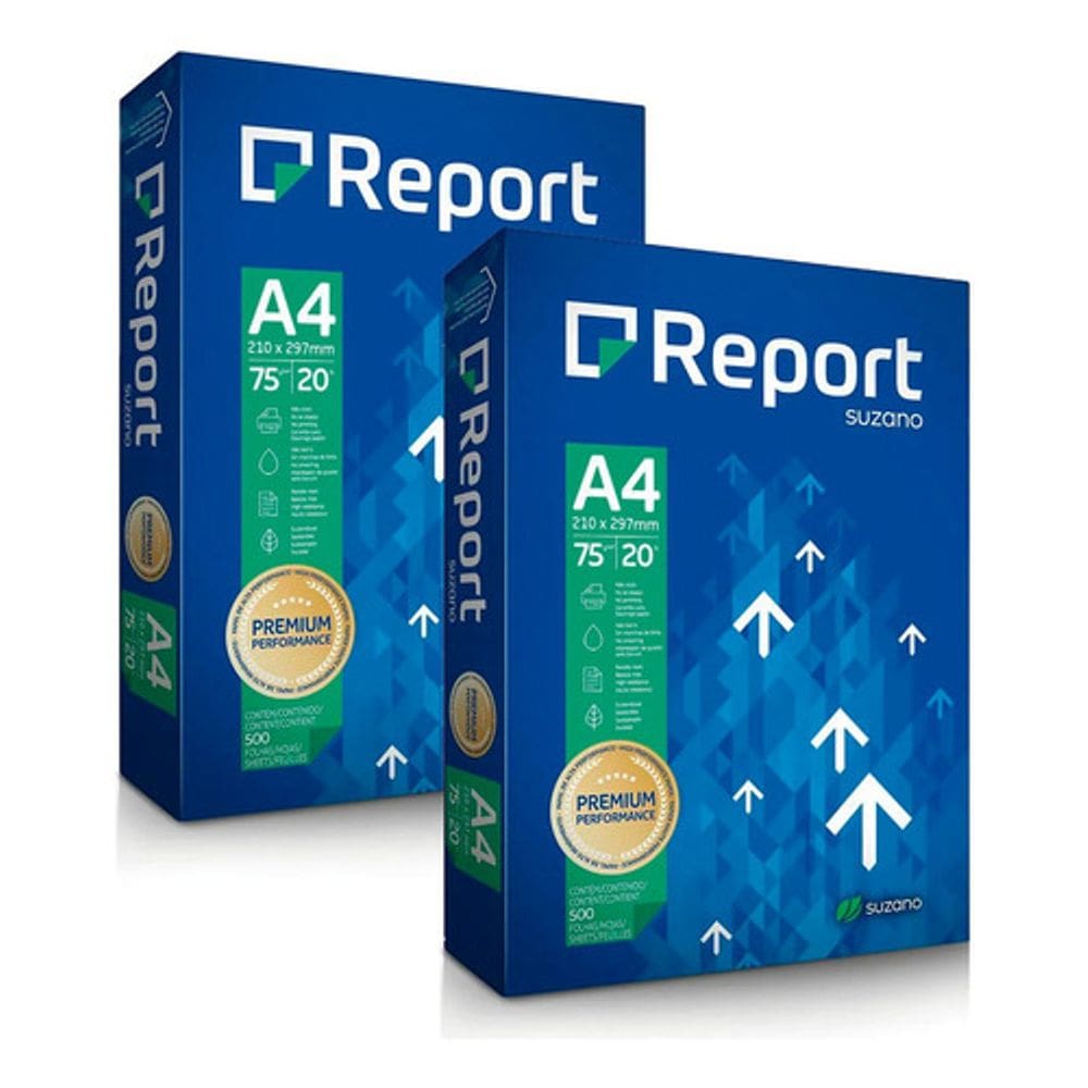 Papel Sulfite A4 Report Premium Pacote 1000 Folhas Resma Branca Cor Branco Nao Atola e Nao Borra