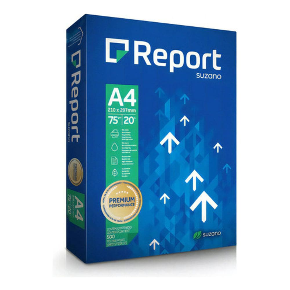 Papel Sulfite A4 Report Premium Resma Com 500 Folhas Branco 75 G Qualidade Superior