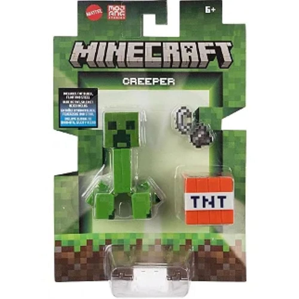Figura Creeper Minecraft 10cm c/ Acessorios - Mattel GTP08
