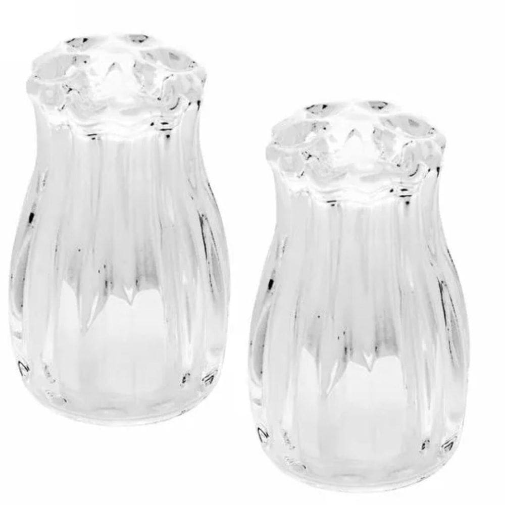 Saleiro E Pimenteiro Em Vidro 2 Peças De Mesa Ou Bancada