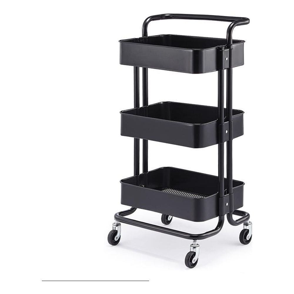 Carrinho Multiuso Organizador 3 Prateleira Em Ferro Com Roda