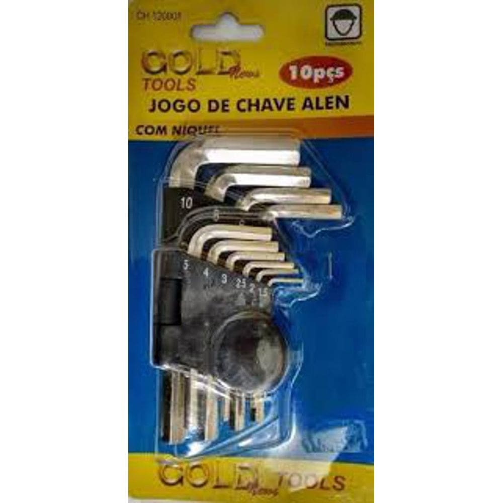 Jogo De Chave Alen Niquelado Gold 10 Pçs.