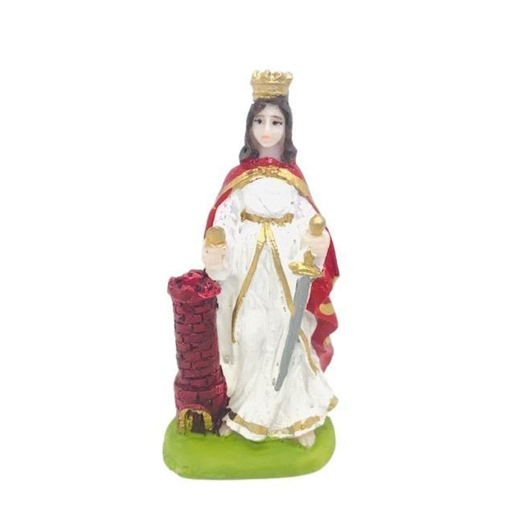 Santa Barbara Escultura Em Resina 7 Cm