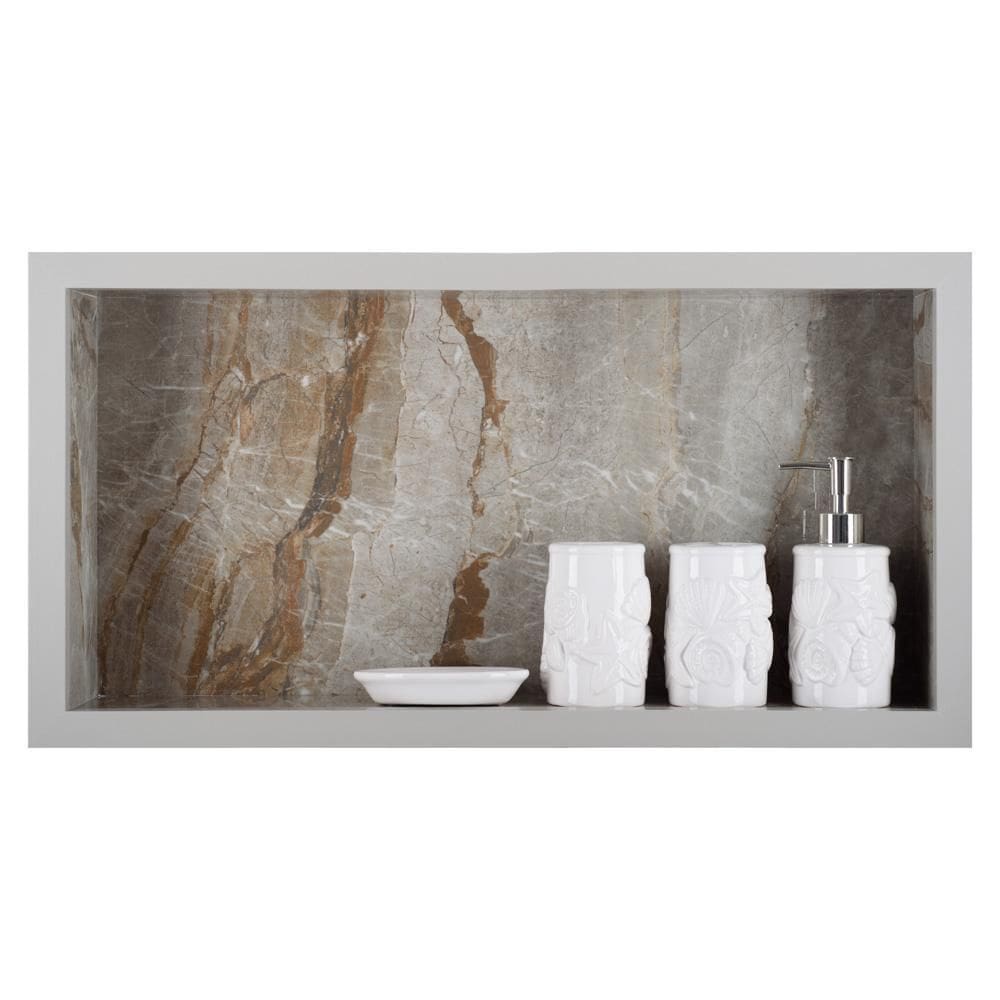 Nicho Em Porcelanato Polido Porta Shampoo Sabonete  Pietra