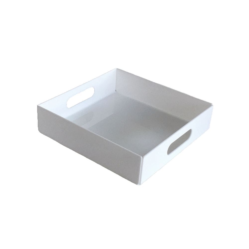 MP - Bandeja de acri lico branco quadrada