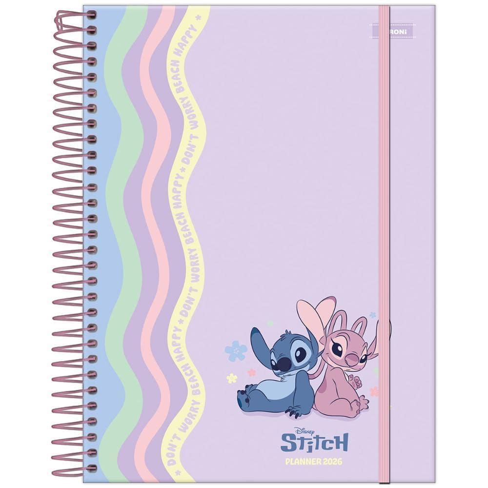 Planner Semanal 2026 Esp 177X240Mm Stitch Angel Lilás Foroni