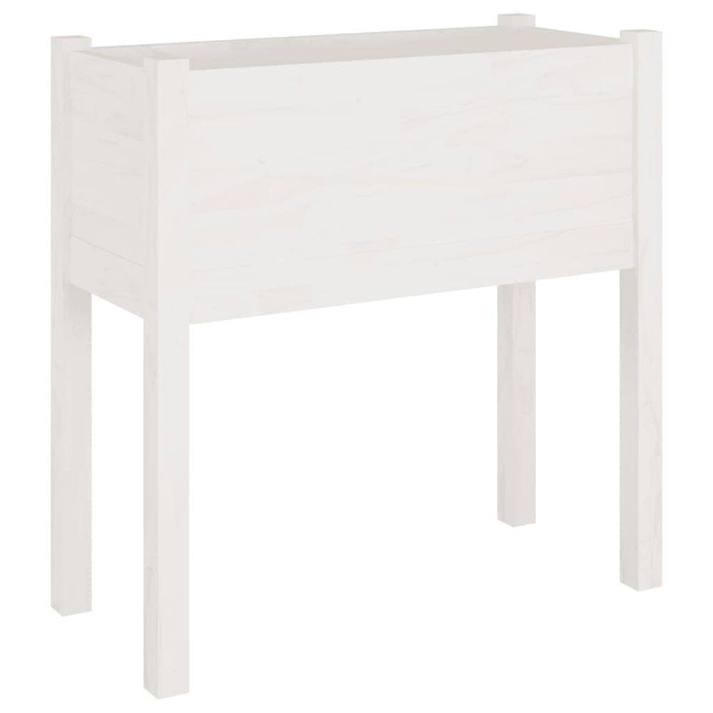 Plantador de jardim VidaXL Solid Pinewood Classic White 70x31x70cm