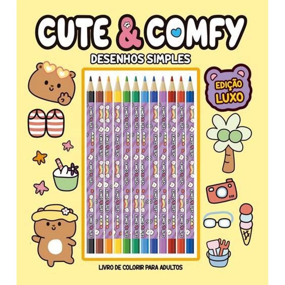 Cute & Comfy - Desenhos Simples - Luxo - 12 Lápis De Cor